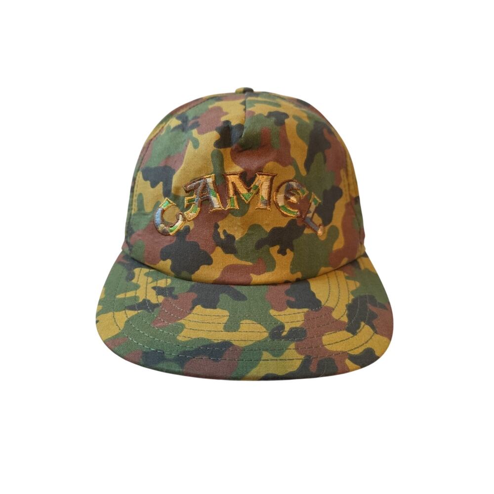 New Old Stock Vintage Camel Cigarettes Camouflage Snapback Hat Cap Made in USA